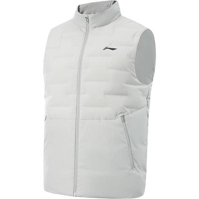 李宁修身立领男羽绒马甲运动服