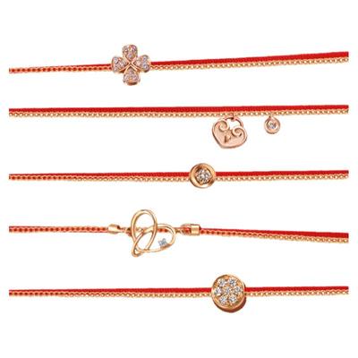 周生生PROMESSA同心18K玫瑰金红绳钻石手链本命年手绳