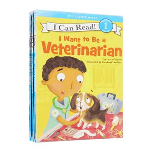 英文原版绘本 I Want to Be Doctor 我想成为...Police Officer Veterinarian系列职业认知9册合售i can read 1阶一级分级读物
