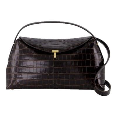 TOTEME T-Lock 顶部提手钱包 -皮质-棕色