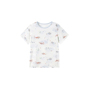 【商场同款】英氏儿童家居服上衣夏季薄透气睡衣男童女童短袖t恤