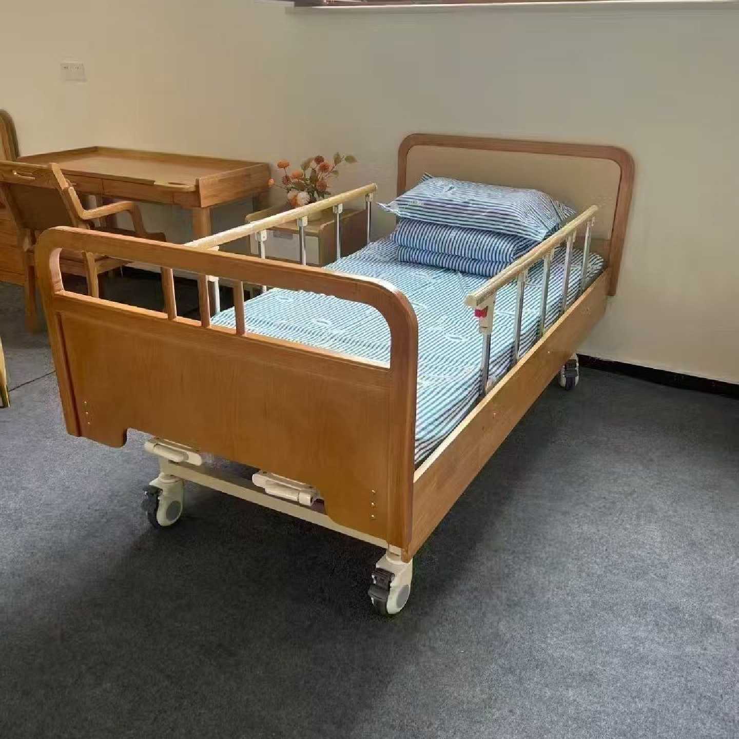 木质护理床医院瘫痪病人专用病床老年人家庭养老医疗院用升降床