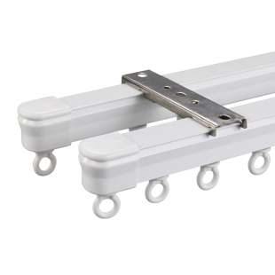 窗帘轨道静音铝合金滑轨阳台飘窗顶装侧装防漏光单轨双轨