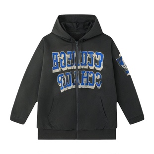 5折现货秋冬季韩国银灰色oversize宽松大版连帽飞行员棉服外套