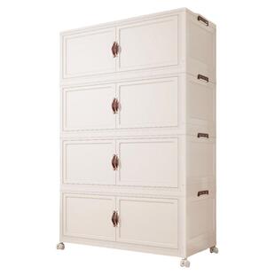 收纳柜储物柜子箱置物家用免安装多层大容量衣服杂物零食柜架折叠