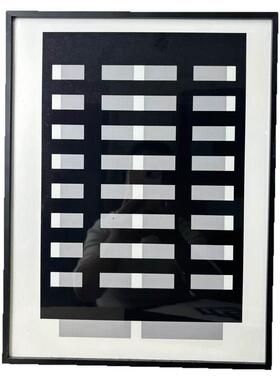 现代简约抽象黑白线条晶瓷画装饰画客厅电视柜