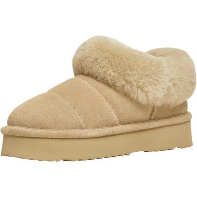 天美意复古厚底加绒保暖雪地靴棉鞋女休闲短靴冬新款KMZ02DM4