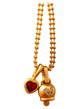 精致轻奢百搭气质爱心铃铛项链女