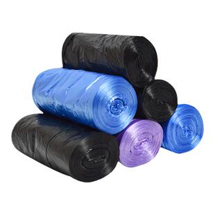 彩色黑色一次性垃圾袋平口点断式家用厨房卧室厕所中大号垃圾袋子