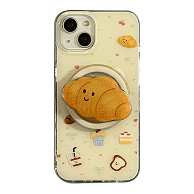 简约磁吸牛角包可爱卡通手机壳