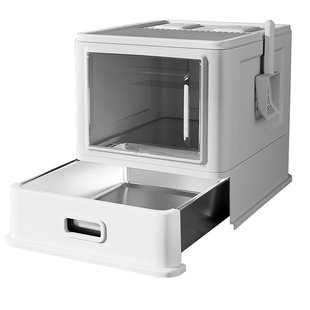 猫砂盆不锈钢超大号防外溅防臭全封闭式新型专用厕所沙盘猫咪用品