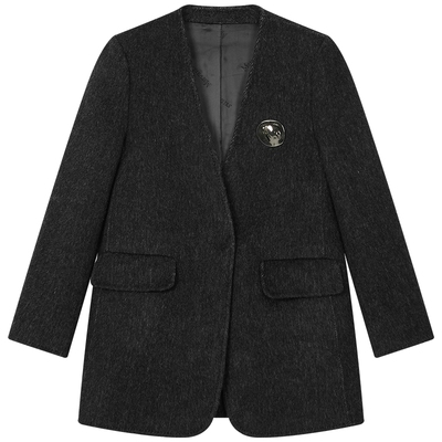 曼德诗气质V领短款外套