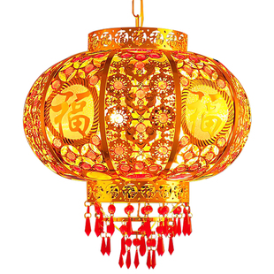 红灯笼新年七彩旋转装饰氛围灯2025新款乔迁走马红灯笼挂饰