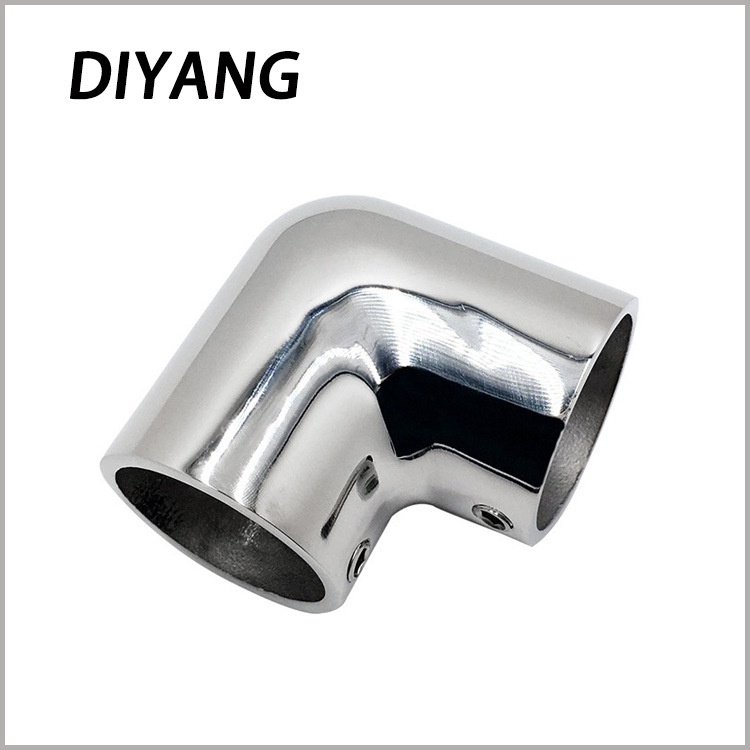 316不锈钢90度弯头船舶弯管接头镜面抛光游艇五金配件三通船用