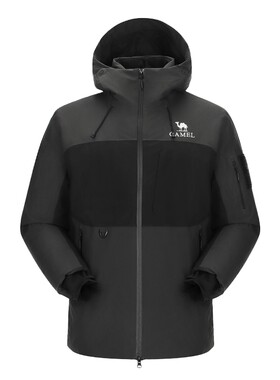 [鹅绒]骆驼冲锋衣男热反射加绒加厚羽绒服女川西旅游登山服装外套