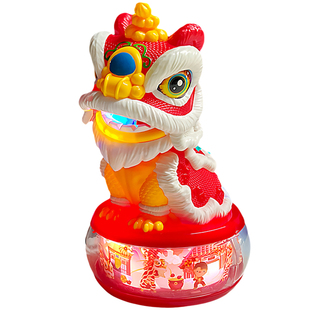 国潮电动舞狮儿童玩具贺岁锣鼓醒狮元宵花灯手提发光灯笼孩子礼物