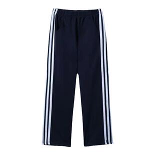 校裤三条杠五七分裤男女宽松三杠白边夏季短裤初高中学生校服裤子