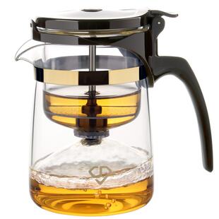 精至飘逸杯全玻璃内胆泡茶壶茶水分离耐高温一键过滤可拆洗茶具