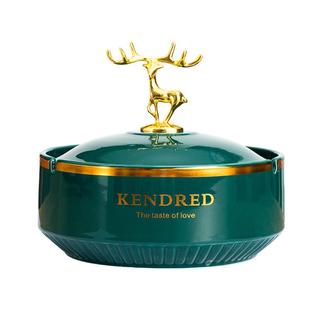 大号烟灰缸烟缸带盖烟盅复古高级感办公高端个性办公室上档次家用