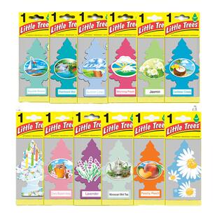 汽车香片美国小树little trees装饰车用香薰香膏车载香水挂件12片