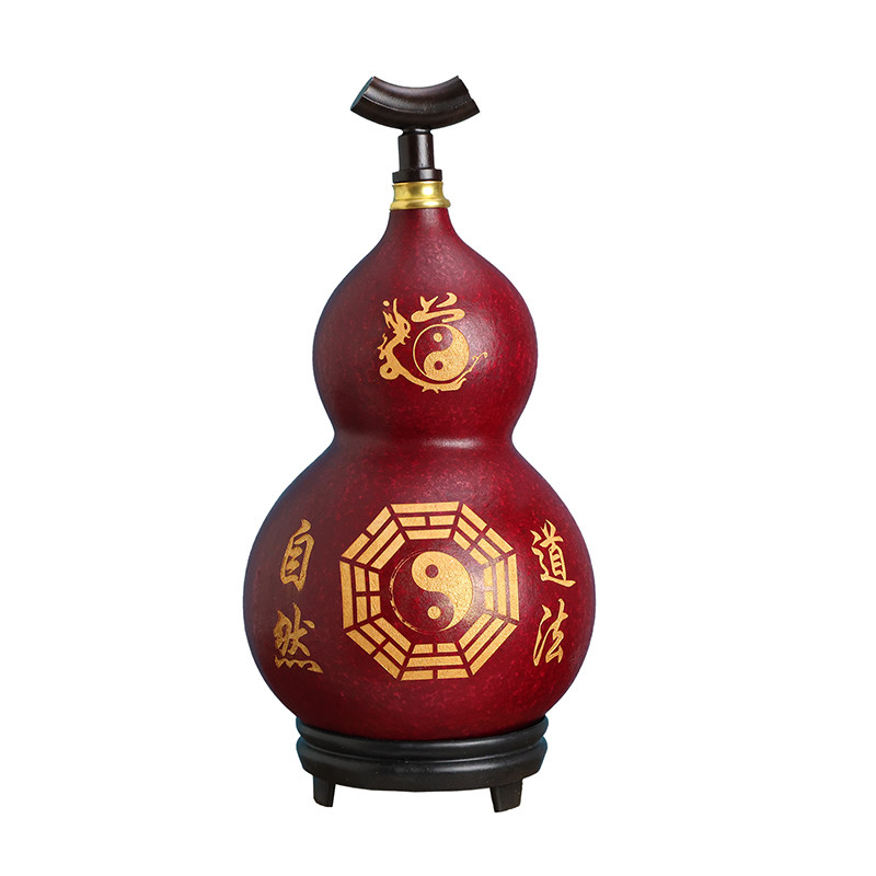 中式镇宅葫芦摆件招财开口装饰品家居玄关大漆办公室风水