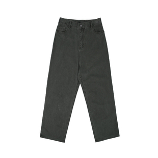 weave 慵懒周末 白色/军绿水洗斜纹宽松廓形休闲垂感牛仔阔腿裤棉