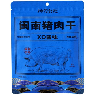 神农公社闽南特产手撕猪肉干XO酱味大片肉脯追剧聚会野餐袋装零食