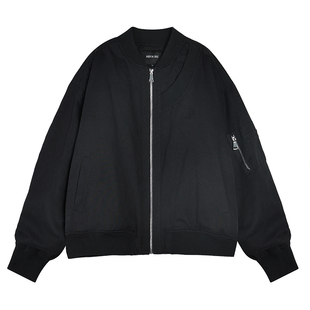 NEVA HU【现货6.5折】棒球棉服外套女宽松休闲夹棉飞行员夹克