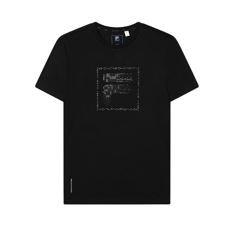 FILA 斐乐官方男子针织短袖衫2024秋新款时尚休闲简约纯棉基础T恤