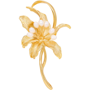 JAY余晖淡水珍珠胸针高端精致时尚胸花贵妇配饰高端别针生日礼物