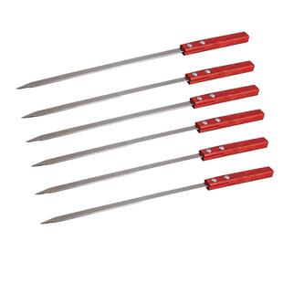 东北大油边烧烤签子不锈钢木柄扁商用羊肉串烤肉铁签子大串烧烤签