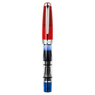 花田笔店 三文堂mini钢笔红蓝款限量580迷你版定制活塞吸墨经典款