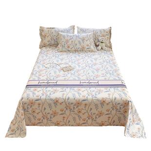 无印良品加厚老粗布纯棉床笠单件全棉床单三件套春秋夏季A类1.8床