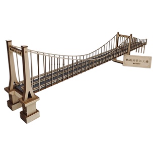 武汉鹦鹉洲长江大桥拼装桥梁模型 杨泗港大桥玩具 晴川桥手工摆件