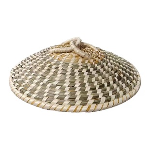 茅草麦秆家用手工草编锅盖蒸笼盖不锈钢炒锅铁锅铝锅电饭锅透气盖