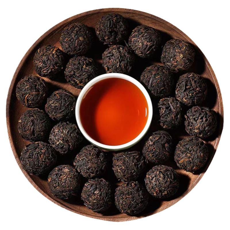 云南普洱茶熟茶 布朗山手工龙珠普洱
