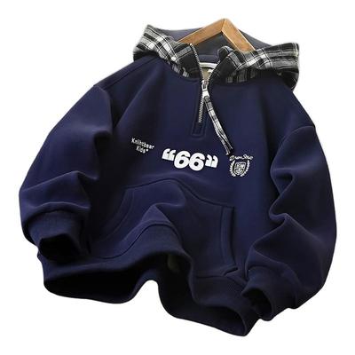 男童高领加绒卫衣2025新款