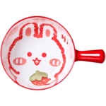 烤箱专用陶瓷烤碗家用带手柄碗水果沙拉碗卡通学生宿舍单柄泡面碗