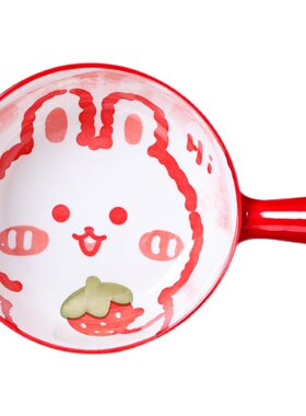 釉下彩陶瓷卡通可爱手柄烤碗