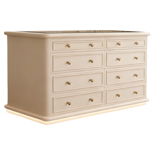 衣帽间中岛柜法式首饰柜高端奢华卧室服装店中岛台奶油风展示斗柜