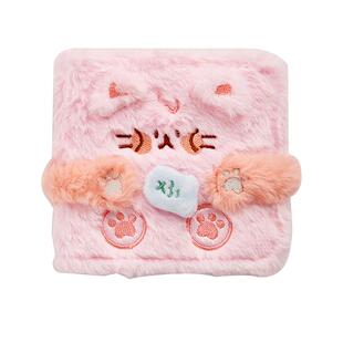 可爱小猫毛绒一宫格卡册粉色小卡收纳册3寸大容量高颜值明星爱豆专辑照片收纳本纪念册活页卡册拍立得相册本