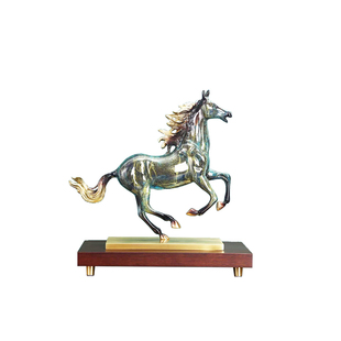 黄铜高档马到成功马摆件领导办公室客厅博古架柜子装饰工艺品礼物