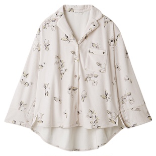 SNIDEL HOME2025秋冬新品舒适翻领印花长袖居家睡衣SHCT255099