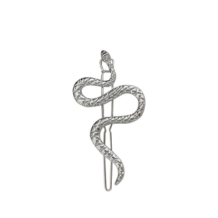 暗黑风酷辣银色蛇形发夹女前额刘海夹少女侧边夹蛇年氛围发卡头饰