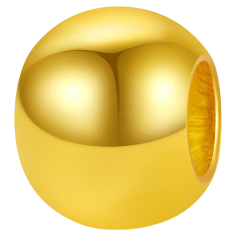 特大福D小金珠足金999光面珠圆珠黄金手链两世欢莲蓬转运生日