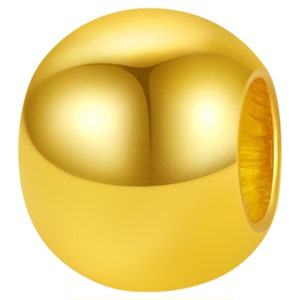 特大福D小金珠足金999光面珠圆珠黄金手链两世欢莲蓬转运生日