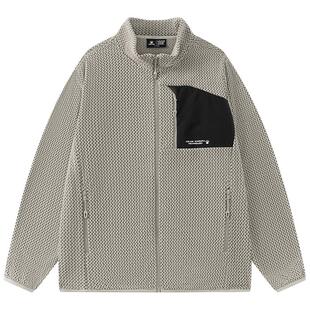 卡尔美抓绒外套男春秋季新款户外针织保暖登山服休闲跑步运动外套