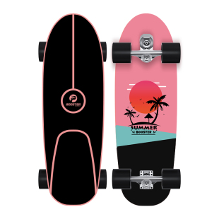 菠萝君路冲板儿童初学者免蹬地陆地冲浪板弹簧桥户外滑板车专业板