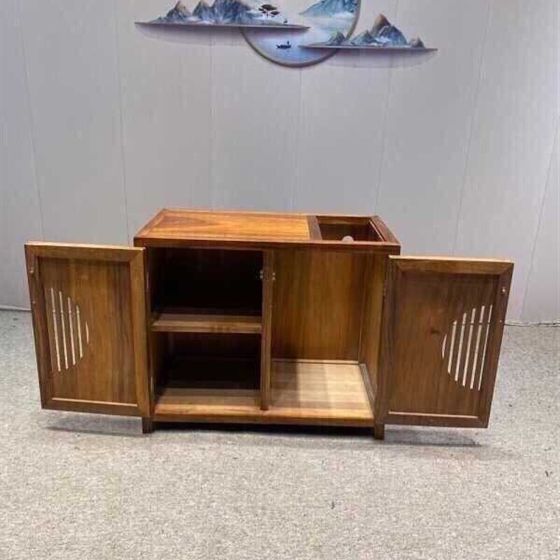 新品新品a爆品新中式茶水柜烧水壶一体A胡桃木茶桌茶台边柜烧水柜