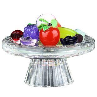 随葬品摆件水晶果盘时令供奉小号日常安陪葬工艺品透明殡葬用品